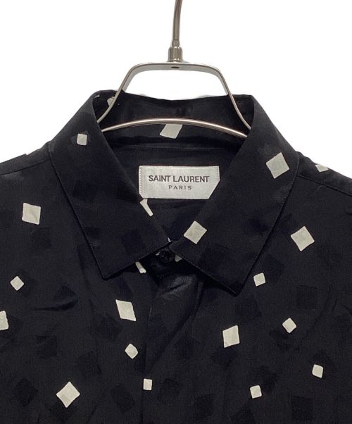 Saint Laurent Paris（サンローランパリ）Saint Laurent Paris (サンローランパリ) スクエアドットシャツ ブラック サイズ:38の古着・服飾アイテム