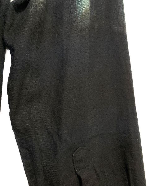 AMIRI（アミリ）AMIRI (アミリ) カットオフネルシャツ グリーン×ブラック サイズ:Lの古着・服飾アイテム
