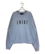 AMIRIアミリ）の古着「ロゴプリントクルーネックスウェットシャツ」｜スカイブルー