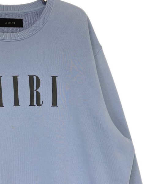 AMIRI（アミリ）AMIRI (アミリ) ロゴプリントクルーネックスウェットシャツ スカイブルー サイズ:Lの古着・服飾アイテム