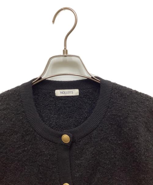 NOLLEY'S（ノーリーズ）NOLLEY'S (ノーリース) フワフワクルーネックジャケット ブラック サイズ:38の古着・服飾アイテム