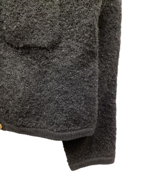 NOLLEY'S（ノーリーズ）NOLLEY'S (ノーリース) フワフワクルーネックジャケット ブラック サイズ:38の古着・服飾アイテム