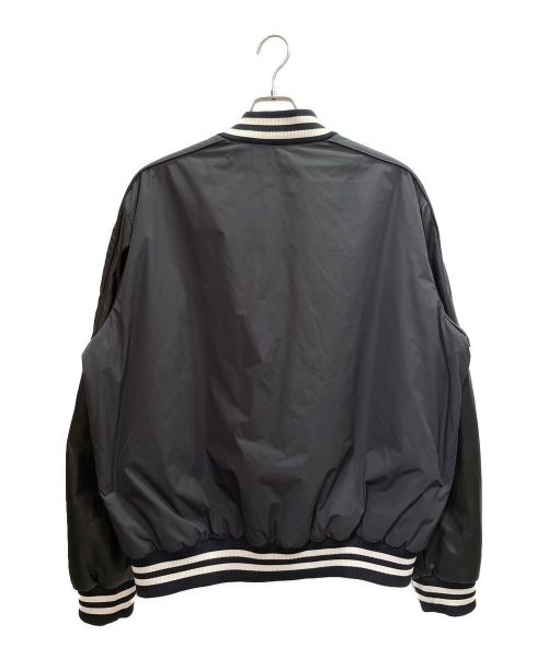 MONCLER（モンクレール）MONCLER (モンクレール) ラムレザー切替ダウンジャケット ブラック サイズ:5の古着・服飾アイテム