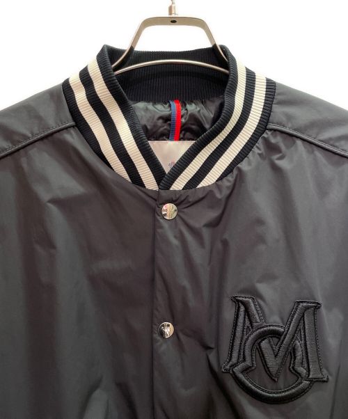 MONCLER（モンクレール）MONCLER (モンクレール) ラムレザー切替ダウンジャケット ブラック サイズ:5の古着・服飾アイテム