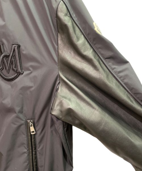 MONCLER（モンクレール）MONCLER (モンクレール) ラムレザー切替ダウンジャケット ブラック サイズ:5の古着・服飾アイテム