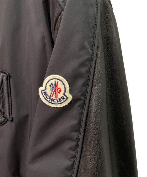 MONCLER（モンクレール）MONCLER (モンクレール) ラムレザー切替ダウンジャケット ブラック サイズ:5の古着・服飾アイテム