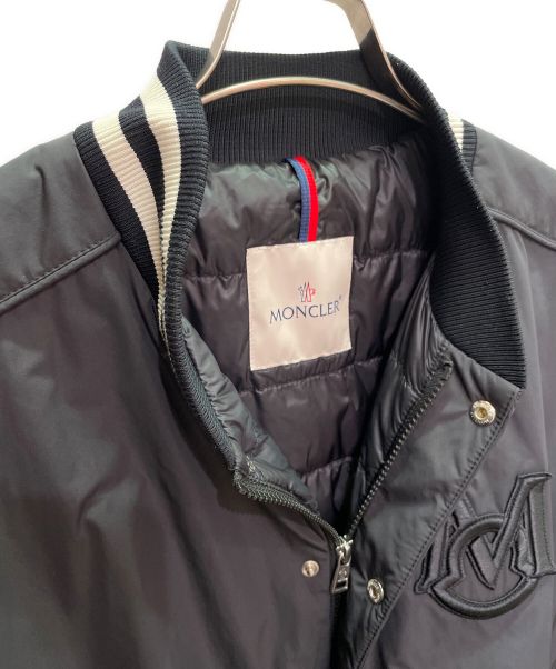 MONCLER（モンクレール）MONCLER (モンクレール) ラムレザー切替ダウンジャケット ブラック サイズ:5の古着・服飾アイテム