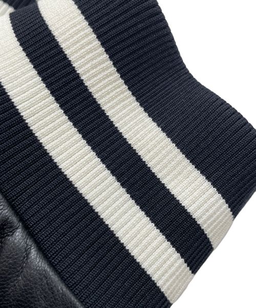 MONCLER（モンクレール）MONCLER (モンクレール) ラムレザー切替ダウンジャケット ブラック サイズ:5の古着・服飾アイテム