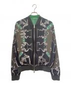 HERMESエルメス）の古着「Mors et Gourmettes（馬銜と鎖） リバーシブルナイロンブルゾン」｜グレー×グリーン