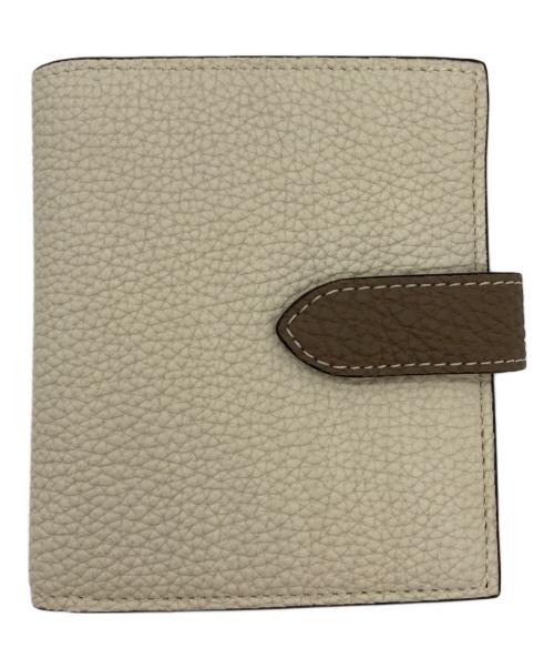 bonaventura（ボナベンチュラ）bonaventura (ボナベンチュラ) ベルテッド バイフォールド ウォレット アイボリー×ベージュの古着・服飾アイテム