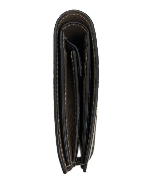 bonaventura（ボナベンチュラ）bonaventura (ボナベンチュラ) ベルテッド バイフォールド ウォレット アイボリー×ベージュの古着・服飾アイテム