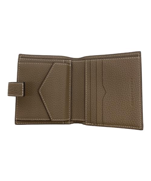 bonaventura（ボナベンチュラ）bonaventura (ボナベンチュラ) ベルテッド バイフォールド ウォレット アイボリー×ベージュの古着・服飾アイテム