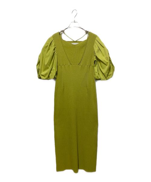 CELFORD（セルフォード）CELFORD (セルフォード) ボリューム袖ニットタイトワンピース グリーン サイズ:36の古着・服飾アイテム