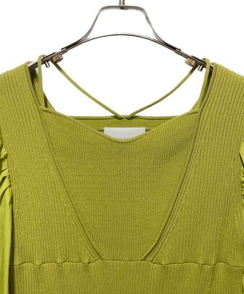 CELFORD（セルフォード）CELFORD (セルフォード) ボリューム袖ニットタイトワンピース グリーン サイズ:36の古着・服飾アイテム