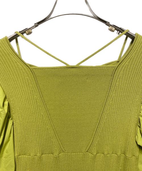 CELFORD（セルフォード）CELFORD (セルフォード) ボリューム袖ニットタイトワンピース グリーン サイズ:36の古着・服飾アイテム