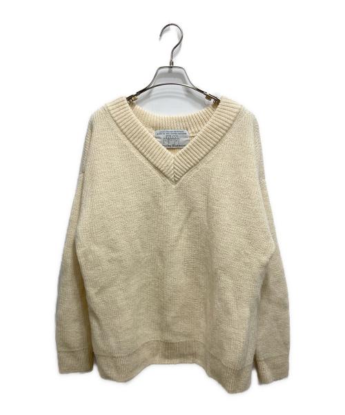 oldderby Knitwear（オールドダービーニットウェア）oldderby Knitwear (オールドダービーニットウェア) Vネックニット アイボリー サイズ:FREEの古着・服飾アイテム