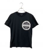 LOUIS VUITTONルイ ヴィトン）の古着「TRUNKS＆BAGS LVスタンプ Tシャツ」｜ブラック