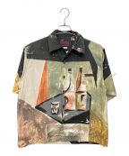 PRADAプラダ）の古着「オープンカラーシャツ」｜ブラック×グリーン