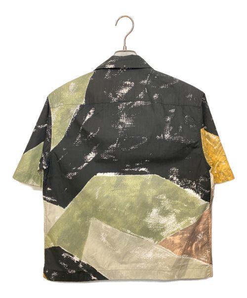 PRADA（プラダ）PRADA (プラダ) オープンカラーシャツ ブラック×グリーン サイズ:Mの古着・服飾アイテム