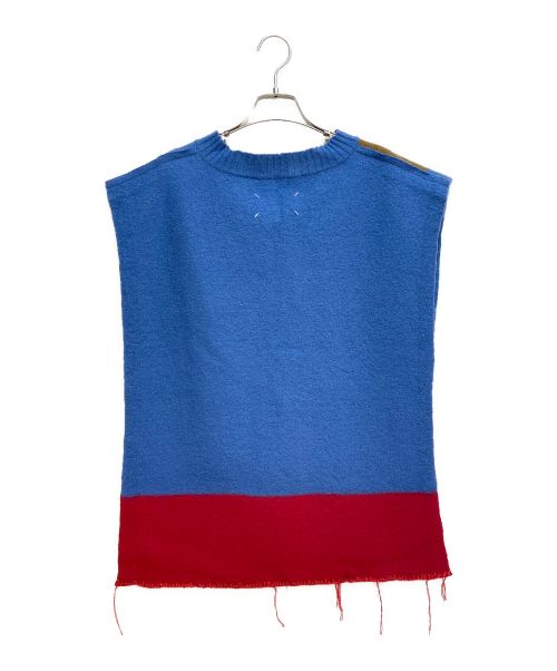 Maison Margiela（メゾンマルジェラ）Maison Margiela (メゾンマルジェラ) マルチカラーニットベスト ブルー サイズ:Sの古着・服飾アイテム
