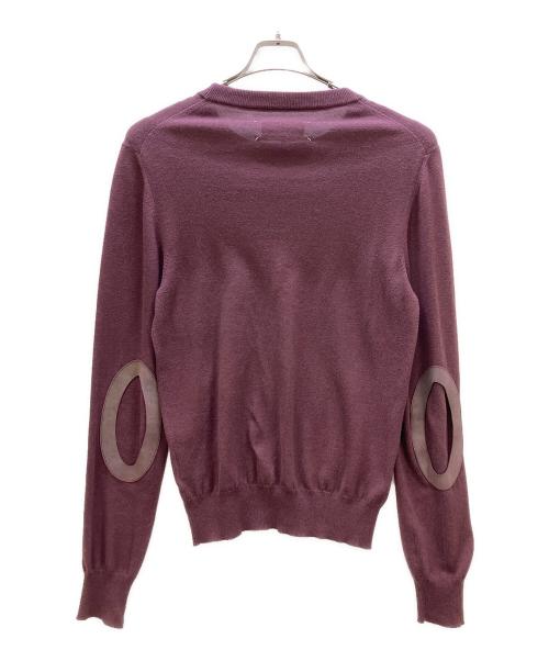 Maison Margiela（メゾンマルジェラ）Maison Margiela (メゾンマルジェラ) エルボーパッチ 14GG クルーネックセーター ボルドー サイズ:Sの古着・服飾アイテム