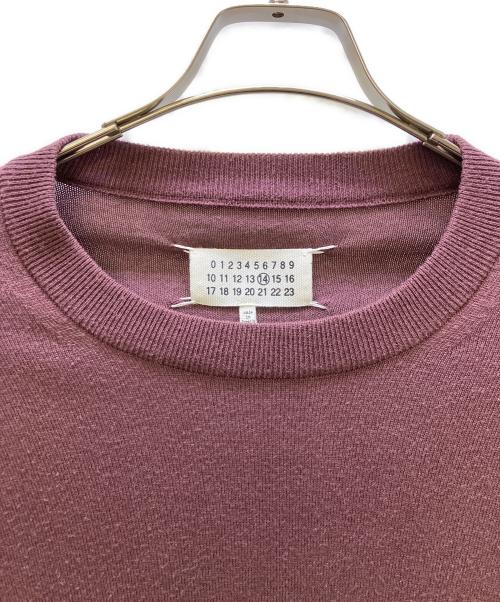 Maison Margiela（メゾンマルジェラ）Maison Margiela (メゾンマルジェラ) エルボーパッチ 14GG クルーネックセーター ボルドー サイズ:Sの古着・服飾アイテム
