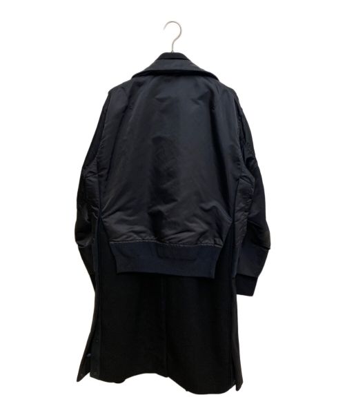 sacai（サカイ）sacai (サカイ) Nylon Twill Mix Coat ブラック×オリーブ サイズ:2の古着・服飾アイテム