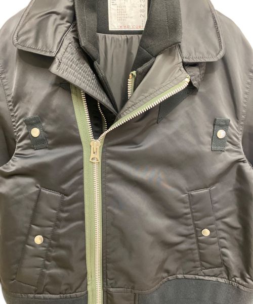sacai（サカイ）sacai (サカイ) Nylon Twill Mix Coat ブラック×オリーブ サイズ:2の古着・服飾アイテム