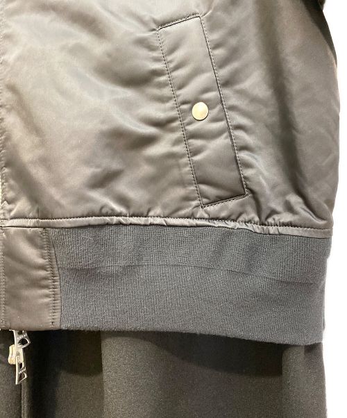 sacai（サカイ）sacai (サカイ) Nylon Twill Mix Coat ブラック×オリーブ サイズ:2の古着・服飾アイテム