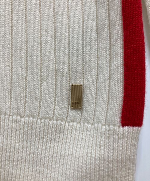 dunhill（ダンヒル）dunhill (ダンヒル) カシミア リブクルーネックニット オフホワイト サイズ:Sの古着・服飾アイテム