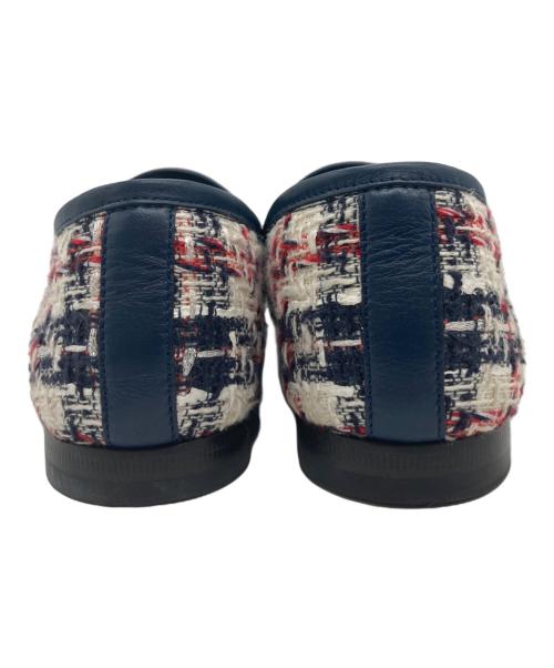 GUCCI（グッチ）GUCCI (グッチ) ツイードホースビットローファー ホワイト サイズ:35 1/2の古着・服飾アイテム