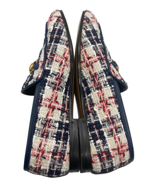GUCCI（グッチ）GUCCI (グッチ) ツイードホースビットローファー ホワイト サイズ:35 1/2の古着・服飾アイテム