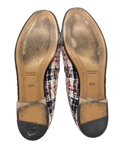 GUCCI（グッチ）GUCCI (グッチ) ツイードホースビットローファー ホワイト サイズ:35 1/2の古着・服飾アイテム