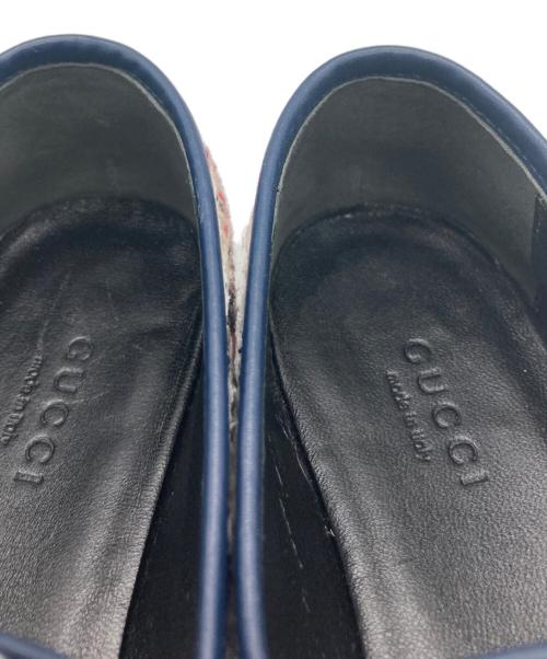 GUCCI（グッチ）GUCCI (グッチ) ツイードホースビットローファー ホワイト サイズ:35 1/2の古着・服飾アイテム