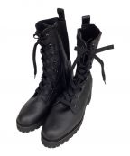 Dominic3ドミニクバー）の古着「レースアップ サイドゴア ミドルブーツ」｜ブラック
