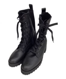 Dominic3（ドミニクバー）の古着「レースアップ サイドゴア ミドルブーツ」｜ブラック