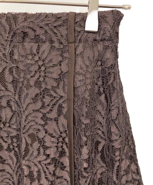 anuans（アニュアンス）anuans (アニュアンス) コードレースパイピングフレアスカート ブラウン サイズ:Mの古着・服飾アイテム