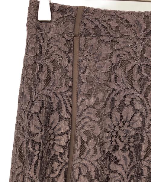 anuans（アニュアンス）anuans (アニュアンス) コードレースパイピングフレアスカート ブラウン サイズ:Mの古着・服飾アイテム