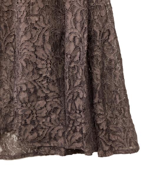 anuans（アニュアンス）anuans (アニュアンス) コードレースパイピングフレアスカート ブラウン サイズ:Mの古着・服飾アイテム