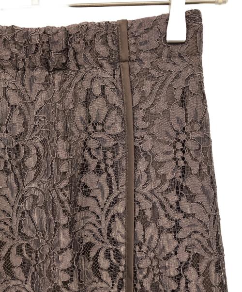 anuans（アニュアンス）anuans (アニュアンス) コードレースパイピングフレアスカート ブラウン サイズ:Mの古着・服飾アイテム