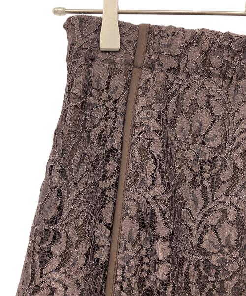 anuans（アニュアンス）anuans (アニュアンス) コードレースパイピングフレアスカート ブラウン サイズ:Mの古着・服飾アイテム