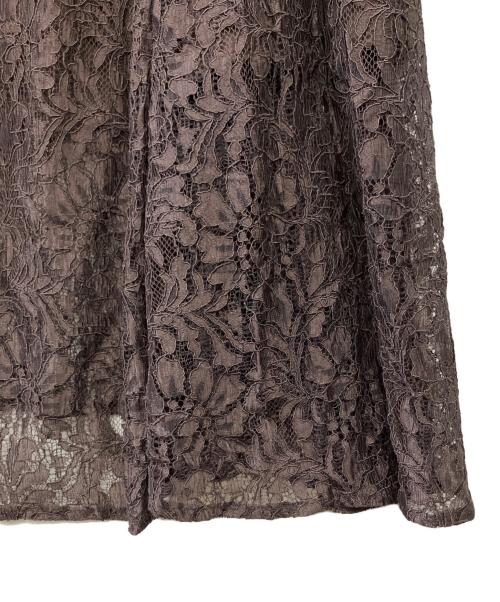 anuans（アニュアンス）anuans (アニュアンス) コードレースパイピングフレアスカート ブラウン サイズ:Mの古着・服飾アイテム