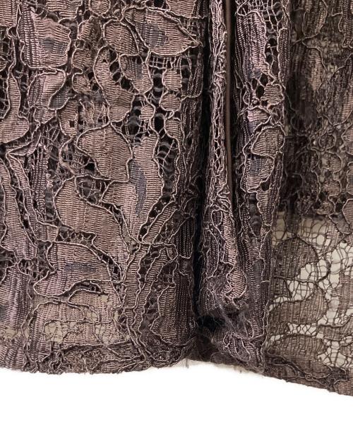 anuans（アニュアンス）anuans (アニュアンス) コードレースパイピングフレアスカート ブラウン サイズ:Mの古着・服飾アイテム