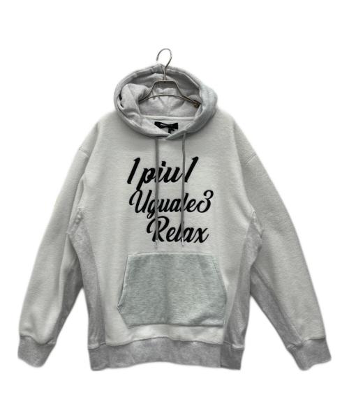 1PIU1UGUALE3 RELAX（ウノピゥウノウグァーレトレ リラックス）1PIU1UGUALE3 RELAX (ウノピゥウノウグァーレトレ リラックス) ブラッシュドプルオーバーフーディー グレー サイズ:L 未使用品の古着・服飾アイテム