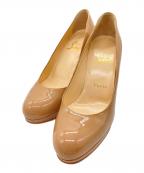 Christian Louboutinクリスチャン・ルブタン）の古着「パテントレザーパンプス」｜ベージュ