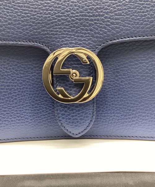 GUCCI（グッチ）GUCCI (グッチ) インターロッキングGチェーンショルダーバッグ　510304 ネイビーの古着・服飾アイテム