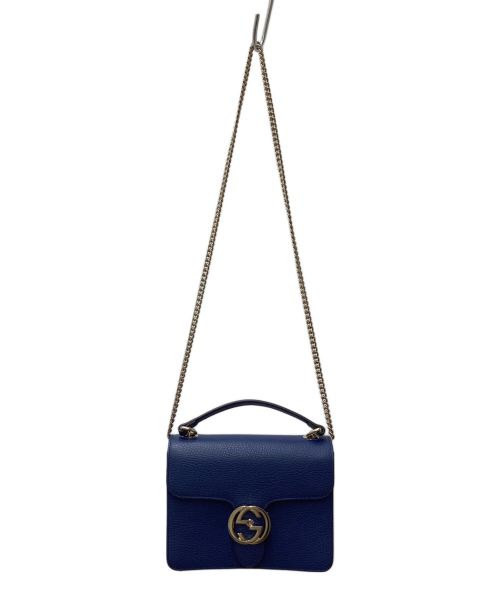 GUCCI（グッチ）GUCCI (グッチ) インターロッキングGチェーンショルダーバッグ　510304 ネイビーの古着・服飾アイテム