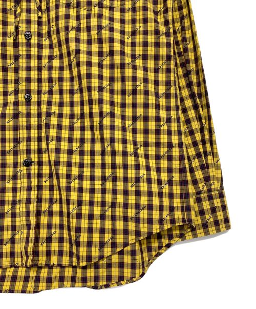 BALENCIAGA（バレンシアガ）BALENCIAGA (バレンシアガ) チェックフーデッドシャツ イエロー サイズ:36の古着・服飾アイテム