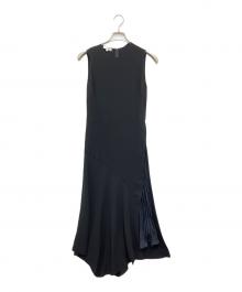 VINCE（ヴィンス）の古着「アシンメトリーノースリーブワンピース」｜ブラック