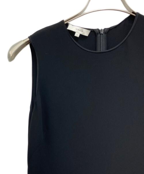 VINCE（ヴィンス）VINCE (ヴィンス) アシンメトリーノースリーブワンピース ブラックの古着・服飾アイテム